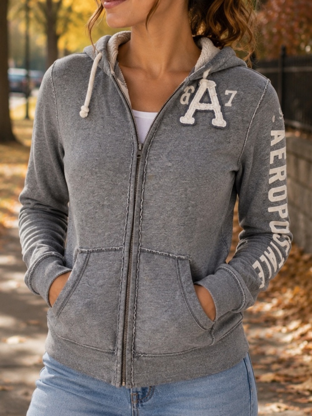 Aeropostale Heather Gray Hoodie with Logo